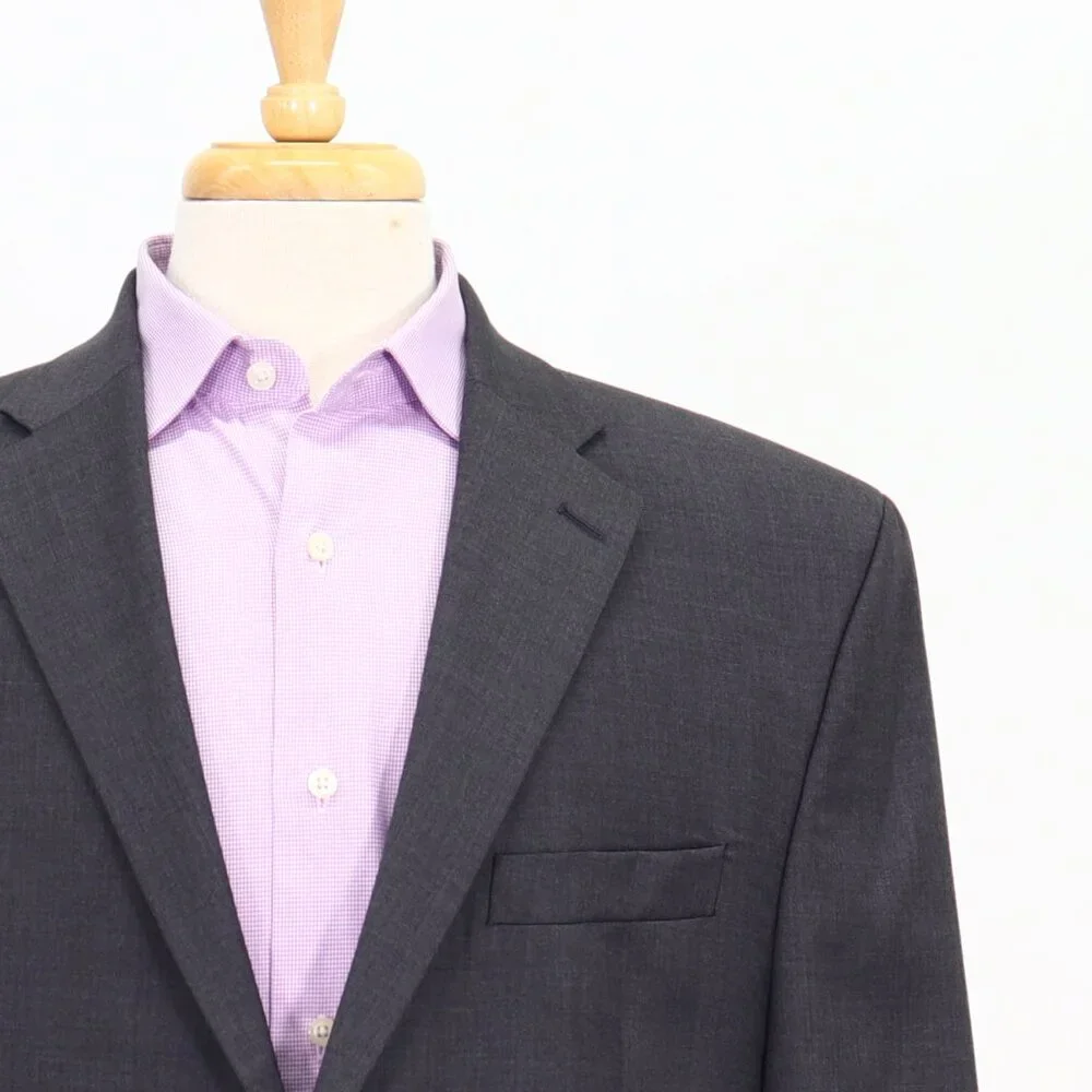 Ralph Lauren 44R Gray Blazer Sport Coat Jacket 2-Button Solid T428